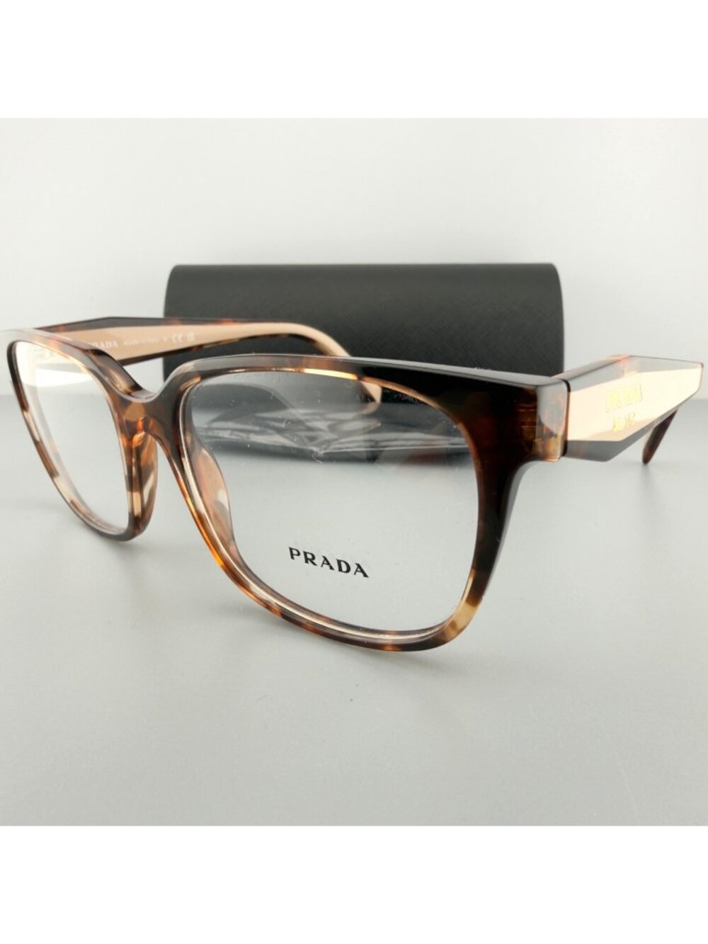 Prada Glasses Frames PR 17ZV 07R1O1 Havana Caramel Women